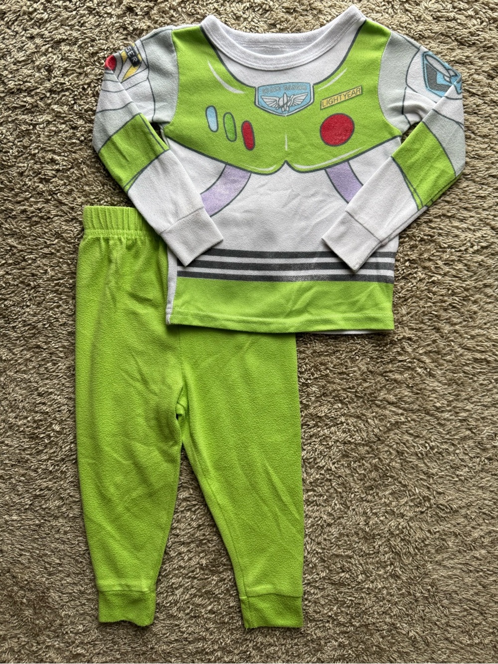 Disney Pixar Toy Story Buzz Lightyear Toddler Pajama Set Size 2T 2 Piece